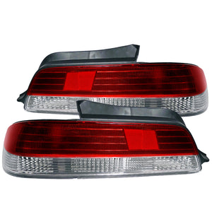 Coolstuffguru Compatible with/Replacement for 1997-2001 Honda Prelude Type Sh/ Base Tail Lights Red/Clear