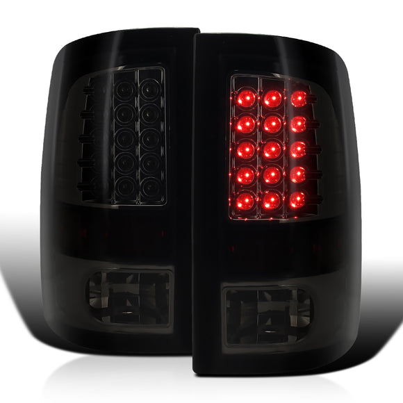 Coolstuffguru Compatible with Dodge Ram 1500 Glossy Black Dark Smoke Led Brake Lamps Tail Lights