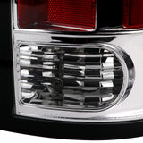 Coolstuffguru LED Light Bar Chrome Housing Clear Lens Tail Lights Compatible with Dodge Ram 1500 2009-2018, 10-18 2500 3500, L+R Pair Taillight Assembly