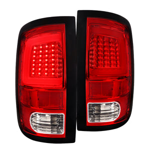 Coolstuffguru LED Light Bar Red Lens Tail Lights Compatible with Dodge Ram 1500 2009-2018, 10-18 2500 3500, L+R Pair Taillight Assembly