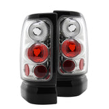 Coolstuffguru Compatible with 94-01 DODGE RAM CHROME HALO PRO HEADLIGHT+CLEAR TAIL LAMP+LED 3RD BRAKE LIGH