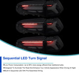 Coolstuffguru Glossy Black Housing Dark Smoke Lens LED Sequential Tail Lights Compatible with Toyota Rav 4 2019-2021