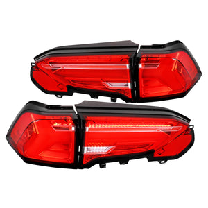 Coolstuffguru Chrome Housing Red/Clear Lens LED Sequential Tail Lights Compatible with Toyota Rav 4 2019-2021