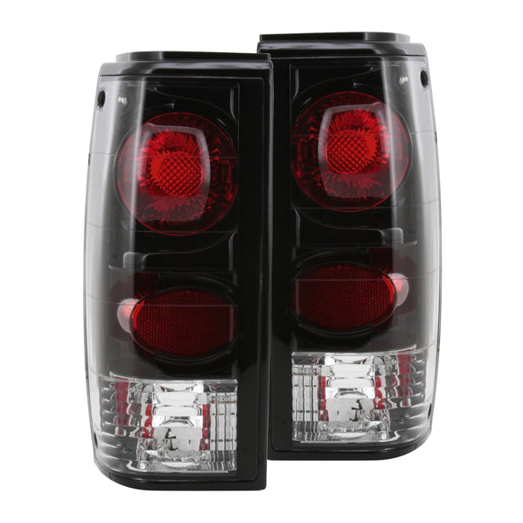 Coolstuffguru Compatible with Chevy S10 Blazer GMC S15 Sonoma Black Tail Lights Reverse Rear Brake Lamps Pair