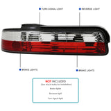 Coolstuffguru Compatible with Nissan 240Sx S13 2Dr Coupe Red/Clear Tail Lights