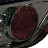 Coolstuffguru Chrome Housing Smoke Lens Tail Lights 3PC Compatible with Nissan 240SX S13 1989-1994 Side PC + Center PC