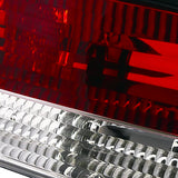 Coolstuffguru Compatible with Nissan 240SX S13 Hatchback Chrome Red/Clear Lens Rear Tail Brake Lights