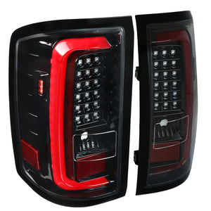 Coolstuffguru Compatible with GMC Sierra 1500 2500HD 3500HD Rear LED Jet Black Tail Lights Brake Lamps