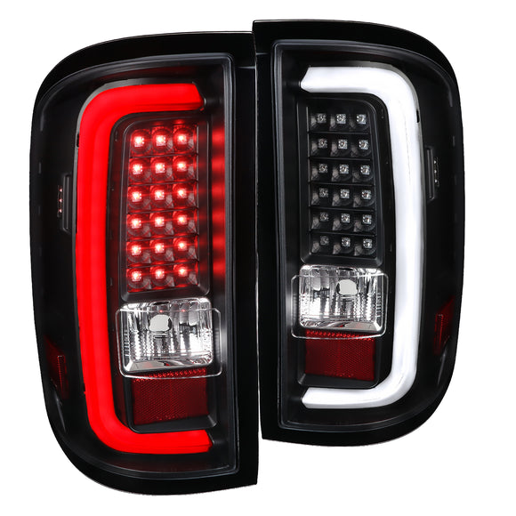 Coolstuffguru Black Housing Clear Lens LED Bar Tail Lights Compatible with GMC Sierra 1500 2500Hd 3500Hd 2014-2018 L+R Pair Taillight Assembly