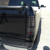 Coolstuffguru Compatible with Chevrolet Silverado Lt Ls 1500, Glossy Black Housing Smoked Lens Led Taillights