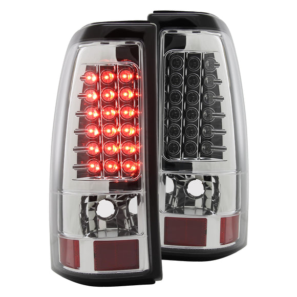 Coolstuffguru Compatible with Chevy Silverado 1500 2500 3500 Led Tail Lights Chrome Clear