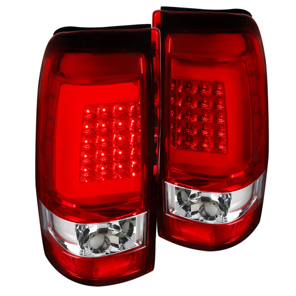 Coolstuffguru Compatible with Chevy Silverado GMC Sierra LED Bar Red Clear Tail Lights Brake Lamps