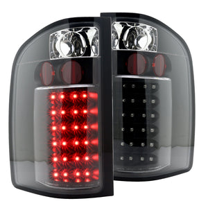 Coolstuffguru Compatible with Chevy Silverado 1500 2500 3500 LED Full Black Tail Lights Brake Lamps Left+Right