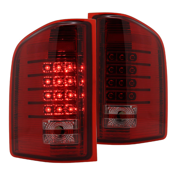 Coolstuffguru Compatible with Chevy Silverado 1500 2500 3500 Truck Red Clear LED Tail Lights