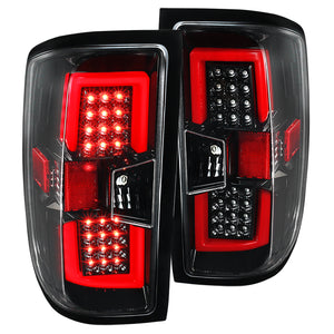 Coolstuffguru Compatible with Chevy Silverado Rear LED Brake Jet Black Tail Lights w/ LED Light Tube Pair