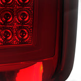 Coolstuffguru Compatible with Chevy Silverado GMC Sierra Red Smoke Rear Brake LED Tail Lights w/LED Light Bar