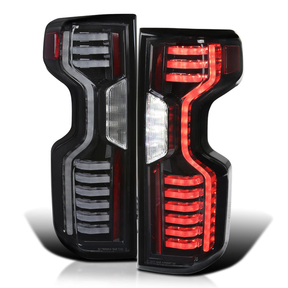 Coolstuffguru Black Full Led Strip Tail Lights Brake Lamps Compatible with 2019-2023 Chevy Silverado 1500