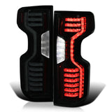 Coolstuffguru Compatible with 2019-2023 Chevy Silverado 1500 Black/Smoke Led Strip Tail Lights Brake Lamp