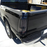 Coolstuffguru Compatible with Chevy Silverado GMC Sierra Glossy Black Smoked Lens LED Tail Lights