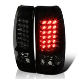 Coolstuffguru Compatible with Chevy Silverado GMC Sierra Glossy Black Smoked Lens LED Tail Lights