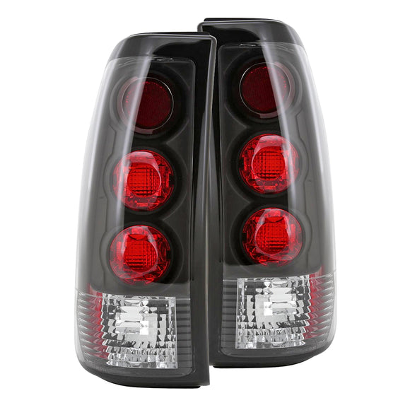 Coolstuffguru Compatible with Chevy Silverado GMC Sierra 1500 2500 3500 Black Rear Tail Lights Brake Lamps