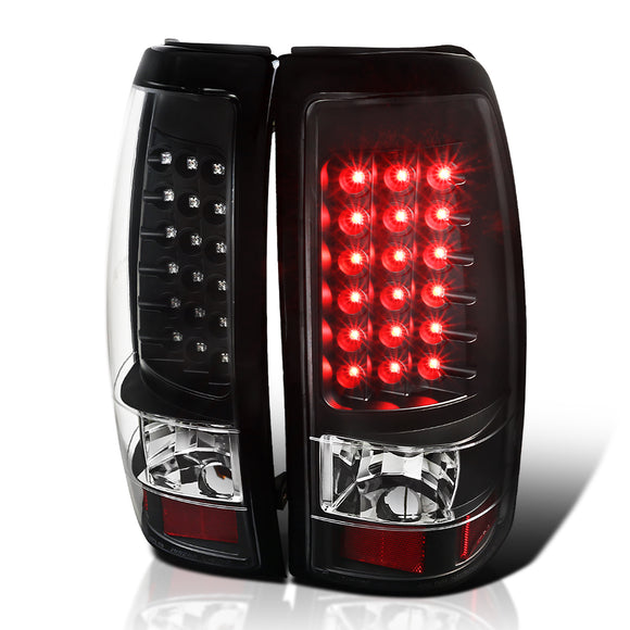 Coolstuffguru Compatible with Chevy Silverado Gmc Sierra Fleetside Black Led Tail Lights