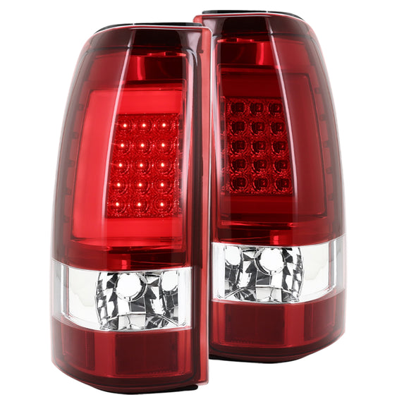 Coolstuffguru Compatible with Chevy Silverado Sierra LED DRL Bar Red Lens Tail Brake Lights Lamps (Left+Right)