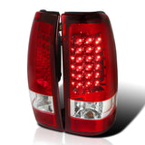 Coolstuffguru Compatible with Chevy Silverado Red Led Tail Lights Lamps Pair