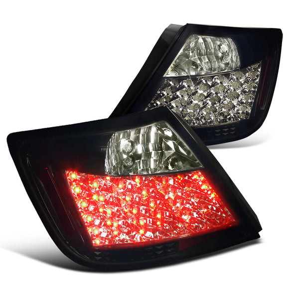 Coolstuffguru Compatible with Scion tC Glossy Black Dark Smoke LED Rear Tail Brake Lights Pair