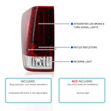 Coolstuffguru Compatible with Nissan Titan Le Se Xe Red/Clear Led Tail Lights