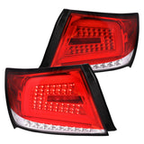 Coolstuffguru Red Lens LED Bar Tail Lights Compatible with Subaru Impreza/Impreza WRX 4DR 2008-2011, Impreza WRX/WRX STI 4DR 2012-2014 Old Body Style