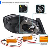Coolstuffguru Glossy Black Housing Smoke Lens Sequential LED Bar Tail Lights Compatible with Subaru WRX / WRX STI 2015-2021 L+R Pair Taillight Assembly