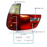 Coolstuffguru Red Clear Lens Tail Lights Compatible with BMW X5 E53 2000-2006 L+R Pair Taillight Assembly