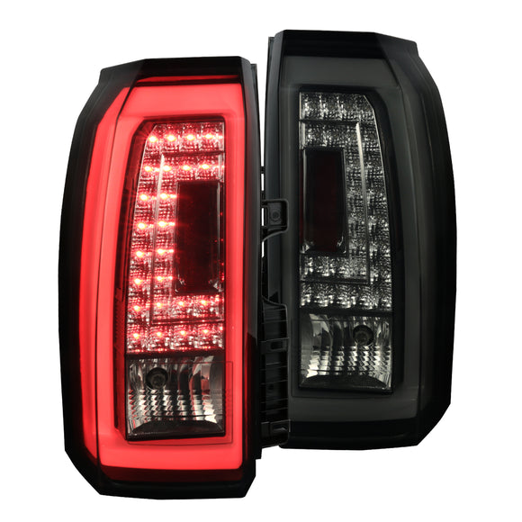 Coolstuffguru Compatible with GMC Yukon XL SUV LED GLOSSY BLACK/SMOKE LENS Tail Lamps Rear Brake Lights