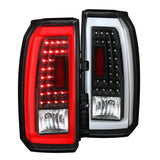 Coolstuffguru Compatible with GMC Yukon XL LED Black Tail Lights Rear Brake Lamps w/ LED Running Tube Pair