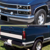 Coolstuffguru Halo Projector Headlight+Bumper Corner+Red Led Tail Lam Compatible with 1994-1998 Suburban Yukon