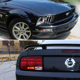 Coolstuffguru Compatible with Ford Mustang GT Crystal Chrome Headlights+Bumper Lights+Red LED Tail lights