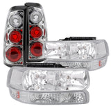 Coolstuffguru CHROME HEADLIGHTS+BUMPER SIGNAL LIGHTS+CLEAR TAIL BRAKE LAMPS Compatible with 1999-2002 SILVERDO