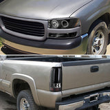 Coolstuffguru Compatible with Gmc Sierra Fleet Side, Black Halo Proj Headlights, Bumper Lights, Led Tail L