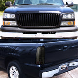 Coolstuffguru Compatible with Silverado Black Halo Projector Headlights+Bumper Lights+Smoke LED Tail Light