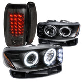 Coolstuffguru Compatible with Gmc Sierra Fleet Side Blk Led Proj Headlights, Bumper Lights, Smk Led Tail L