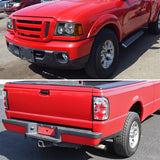 Coolstuffguru Compatible with Ford Ranger Black Headlights+Amber Corner Lamps+Chrome Tail Brake Lights