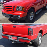 Coolstuffguru Compatible with Ford Ranger Black Headlights+Amber Corner Lamps+Smoke Tail Brake Lights