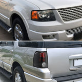 Coolstuffguru Compatible with Ford Expedition Black Headlights Headlamps+Brake Lamps Tail Lights Left+Righ