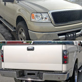 Coolstuffguru Compatible with Ford F150 Crystal Chrome Headlights+Black Rear Tail Brake Lamps