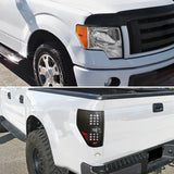 Coolstuffguru Chrome Crystal Headlights Smoke LED Tail Lights Compatible with 2009-2014 Ford F150