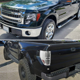 Coolstuffguru Compatible with Ford F150 Euro Black Diamond Headlights+Clear LED Tail Brake Lamps