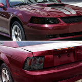 Coolstuffguru Compatible with Ford Mustang Base Gt, Smoked Lens Headlights, Smoked Tail Lights, 3rd Brake