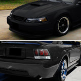 Coolstuffguru Compatible with Ford Mustang Black Headlights Headlamps+Rear Brake Lamps Tail Lights Left+Ri