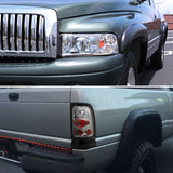 Coolstuffguru Compatible with 94-01 RAM 1500/2500/3500 LED DRL HEAD LIGHTS+CHROME/ CLEAR TAIL BRAKE LAMPS